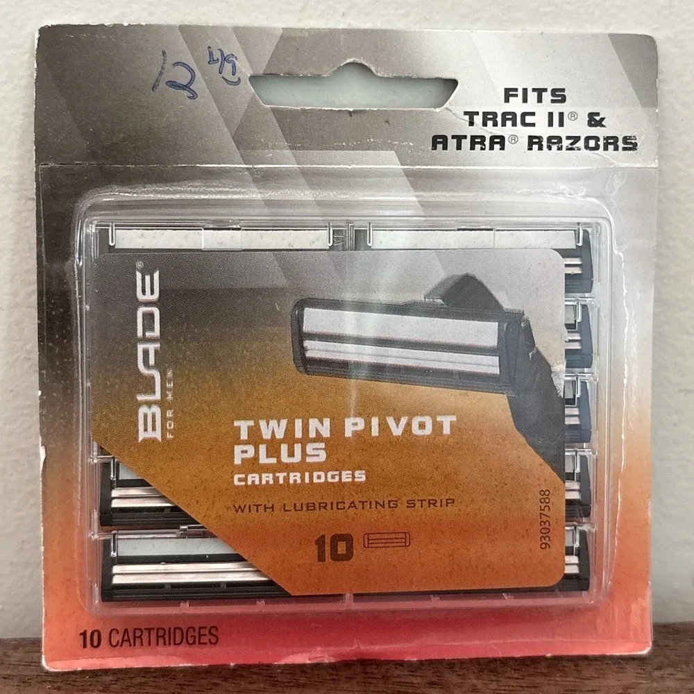 10 Twin Pivot Plus Razor Cartridges Fits Trac II Atra NEW Sealed.
